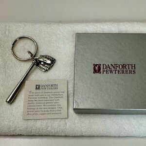Danforth Pewter Baseball Bat and Glove Keyring